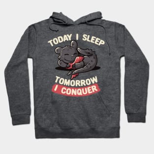 Today I Sleep Tomorrow I Conquer Cute Lazy Dragon Gift Hoodie